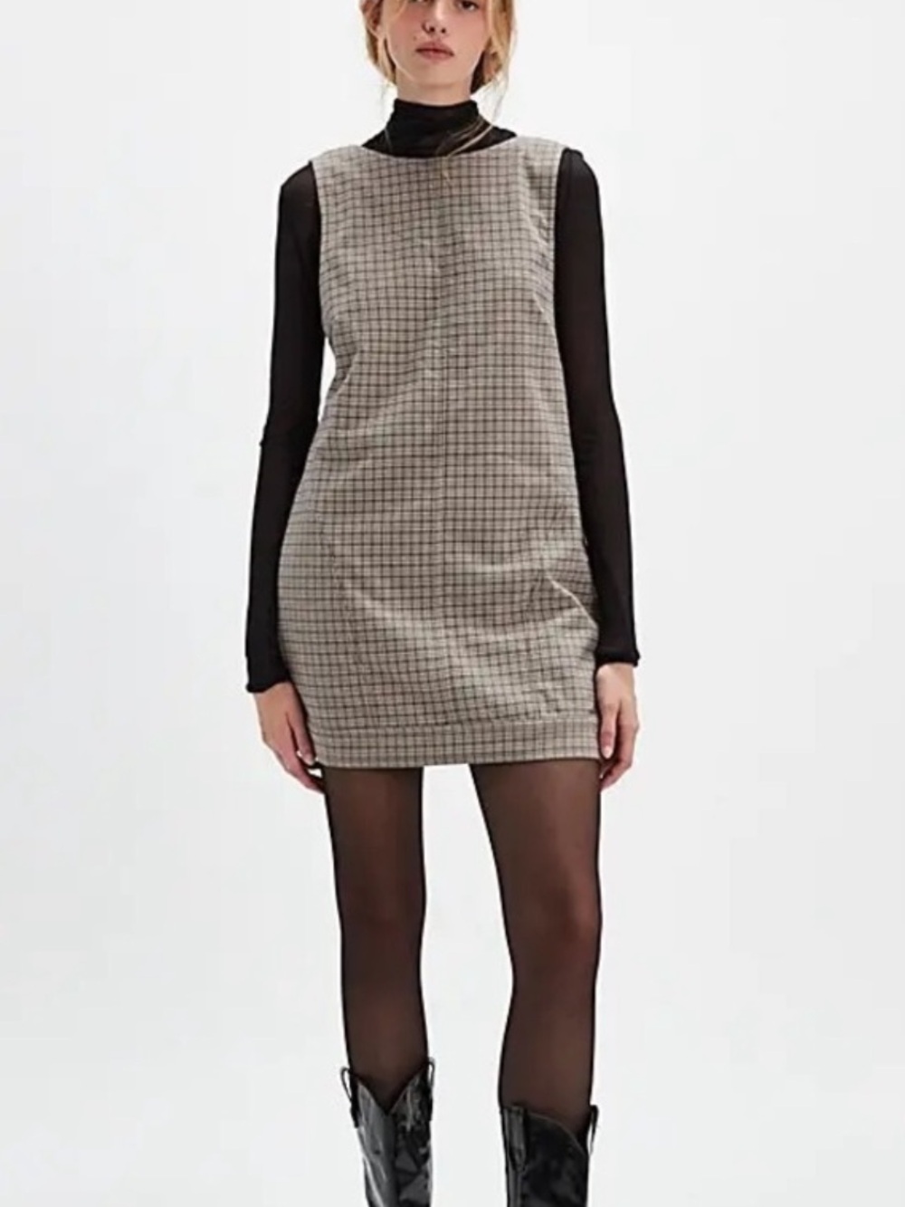 NWOT Free People Kai Shift Mini Dress Plaid Size Small